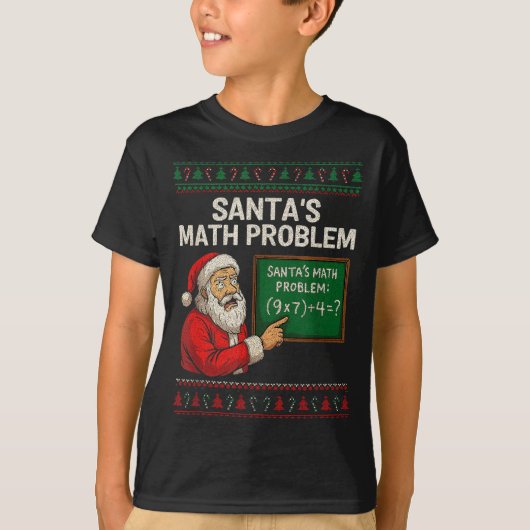 Santa's Math Problem 67 Viral Meme Christmas Ugly  T-Shirt (Vorderseite)