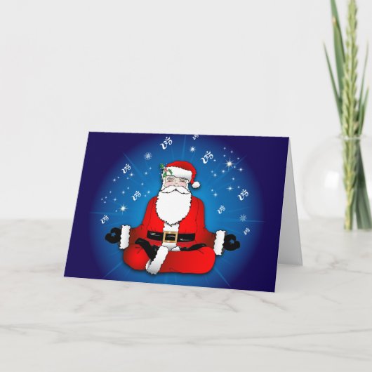Santa's Meditation Holiday Card Feiertagskarte (Vorderseite)