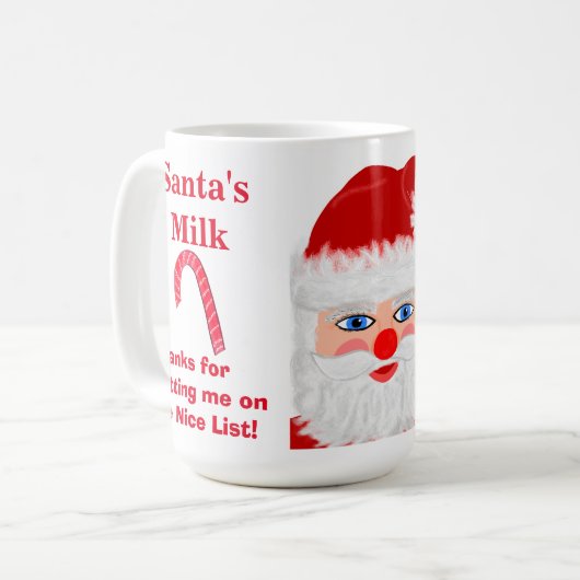 Santa's Milk Nice List Tasse halten (Vorderseite Links)