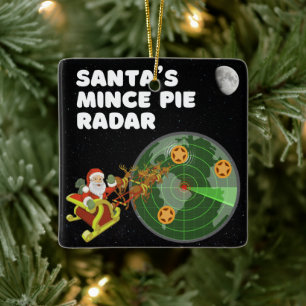 Santa's Mince Pie Radar Keramikornament