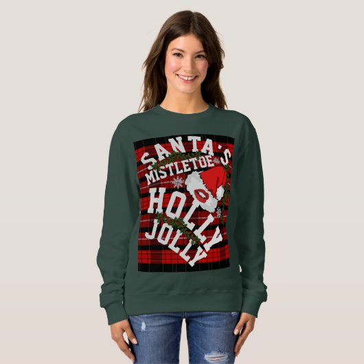 Santa's Mistletoe Holly Jolly Sweatshirt (Vorne ganz)