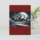 Santa's Mitternachtsreise Feiertagskarte (Stehend Vorderseite)