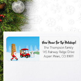 Santa's Moving Boxes with Reindeer on Golf Course