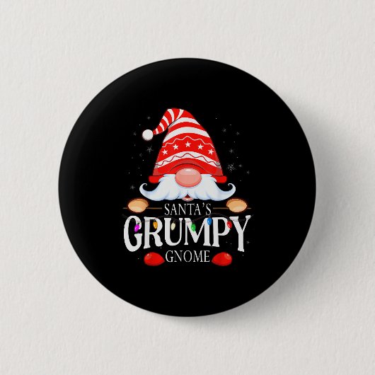 Santa's Mpy Gnome Matching Christmas Pajama Button (Vorderseite)