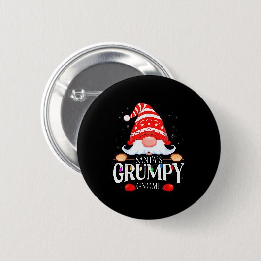 Santa's Mpy Gnome Matching Christmas Pajama Button (Vorne & Hinten)