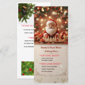 Santas nächster Zug – Lustige Schach-Weihnachts-Me Menükarte (Vorne/Hinten)