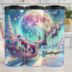 Santas nächtliches Schlittenabenteuer Thermosbecher