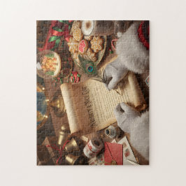 Santas Naughty and Nice List Christmas Desk Scene Puzzle