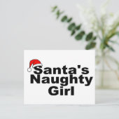 Santas Naughty Girl Feiertagspostkarte (Stehend Vorderseite)