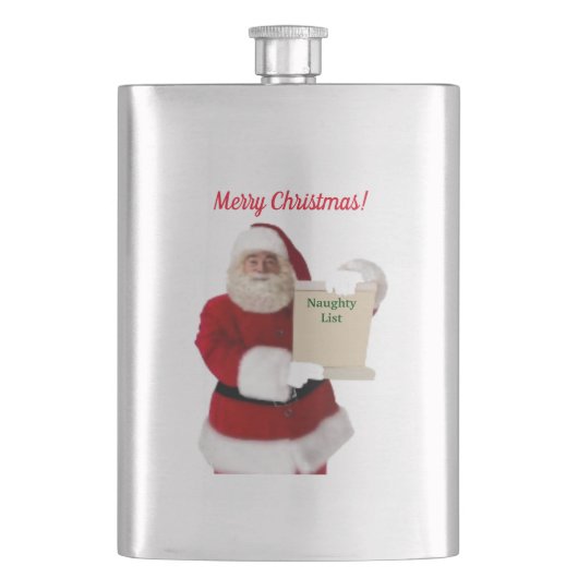 Santas Naughty List Flask Flachmann (Vorderseite)