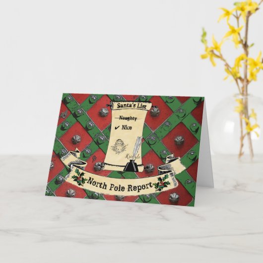 Santas Naughty oder Nice List Karte (Gelbe Blume)