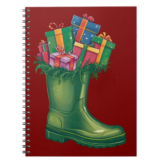 Santas neue Stiefel Notizblock (Vorderseite)