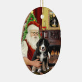 Santas new- Bernese Mountain Dog Puppy (L) Keramik Ornament (Rechts)