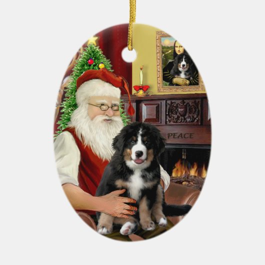 Santas new- Bernese Mountain Dog Puppy (L) Keramik Ornament (Vorne)