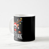 Santas New York Reindeer Funny Xmas Matching Pjs Kaffeetasse (Vorderseite Links)