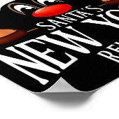 Santa's New York Reindeer Funny Xmas Matching Pjs  Poster (Ecke)