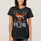 Santas New York Reindeer Funny Xmas Matching Pjs T T-Shirt (Vorderseite)