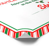 Santa's Nice List Certificate Red Green Candy Cane Poster (Ecke)
