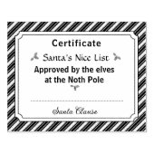 Santa's Nice List Certificate Wood Art Stamp Gummistempel (Prägung)
