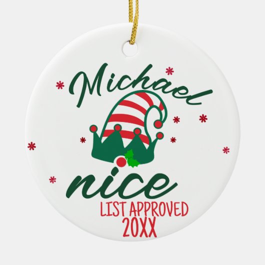 Santa's Nice List Ornament - Personalisierter Name (Vorne)