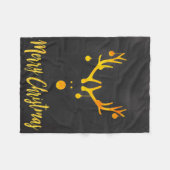 Santas niedliche Rentiere Imitate Gold auf grau Fleecedecke (Vorderseite (Horizontal))