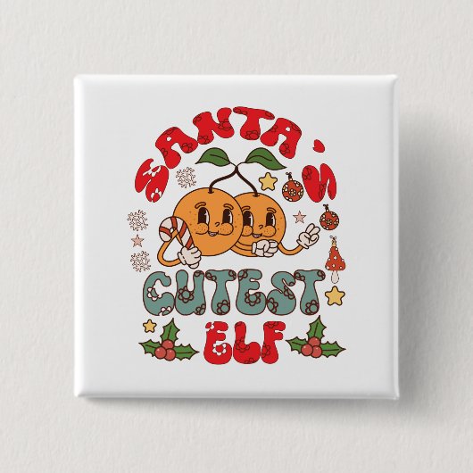 Santa's Niedlicher Elf Sublimation-80881 Button (Vorderseite)