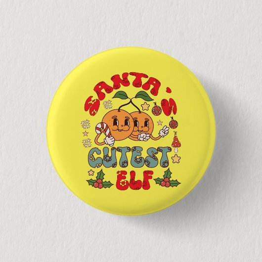 Santa's Niedlicher Elf Sublimation-80881 Button (Vorderseite)