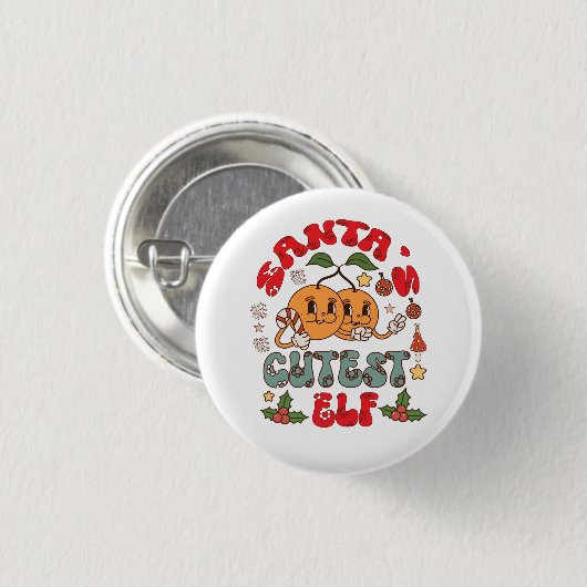 Santa's Niedlicher Elf Sublimation-80881 Button (Vorne & Hinten)