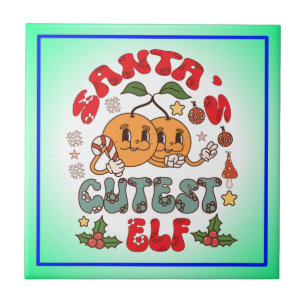 Santa's Niedlicher Elf Sublimation-80881 Fliese