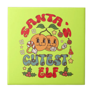 Santa's Niedlicher Elf Sublimation-80881 Fliese