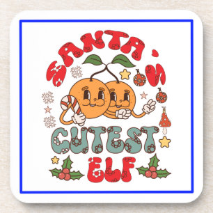 Santa's Niedlicher Elf Sublimation-80881 Getränkeuntersetzer
