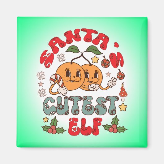 Santa's Niedlicher Elf Sublimation-80881 Magnet (Vorne)