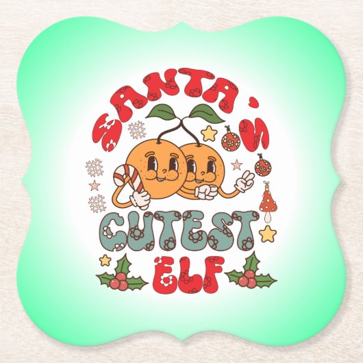 Santa's Niedlicher Elf Sublimation-80881 Untersetzer (Vorderseite)
