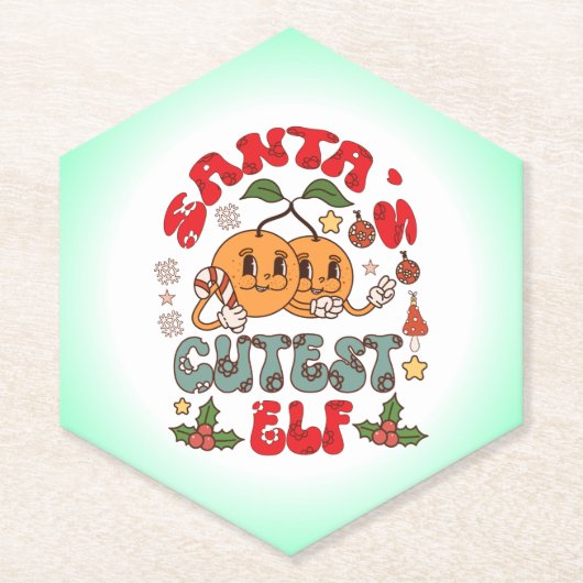 Santa's Niedlicher Elf Sublimation-80881 Untersetzer (Vorderseite)