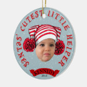 Santas' Niedlicher kleiner Helfer Keramik Ornament (Links)