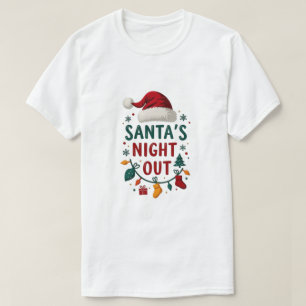 Santa's Night Out - Festlicher Feiertagsspass T -  T-Shirt