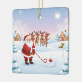Santas Nordpol-Weihnachtsgolfspaß  Keramikornament (Links)