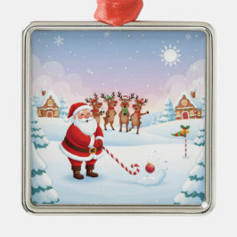Santas Nordpol-Weihnachtsgolfspaß  Ornament Aus Metall