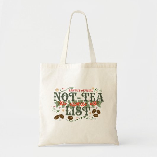 Santa's Official Not-Tea List Cozy Christmas Tragetasche (Vorne)