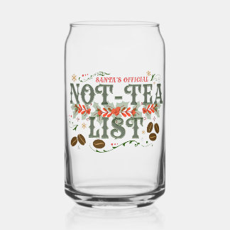 Santa's offizielle Nicht-Tee-Liste Frosted Weihnac Dosenglas
