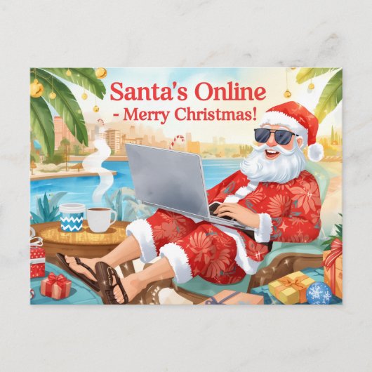 Santa's Online-Computerliebhaber Frohe Weihnachten (Vorderseite)