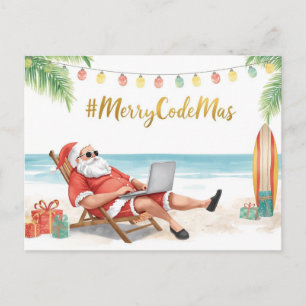 Santas Online-Programmierer Frohe Weihnachten! Feiertagspostkarte