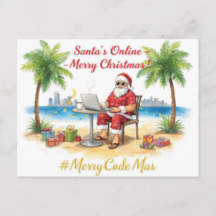 Santas Online-Programmierer Frohe Weihnachten! Feiertagspostkarte