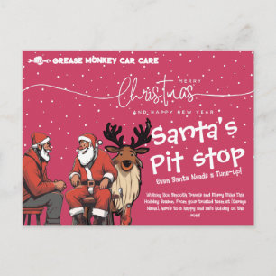 Santa's Pit Stop Automobil-Weihnachts-Tuning Feiertagspostkarte