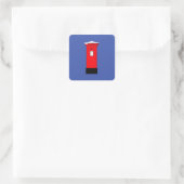 Santas Postbox Quadratischer Aufkleber (Tasche)