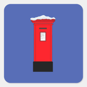 Santas Postbox Quadratischer Aufkleber