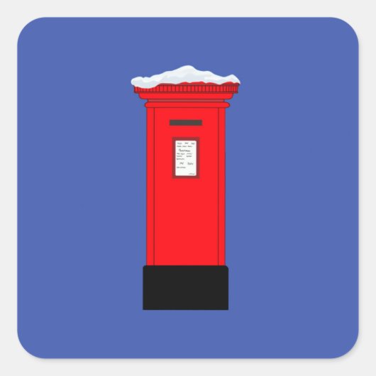 Santas Postbox Quadratischer Aufkleber (Vorderseite)