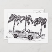 Santa's Race Car Feiertagspostkarte (Vorne/Hinten)