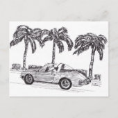 Santa's Race Car Feiertagspostkarte (Vorderseite)