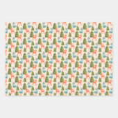 Santa's Reindeer, Alpine Skiers on Holiday, Plaid Geschenkpapier Set (Vorderseite)